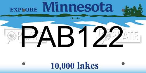 PAB122 Minnesota License Plate