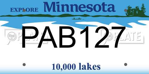 PAB127 Minnesota License Plate