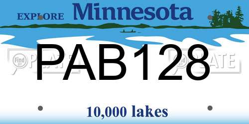 PAB128 Minnesota License Plate
