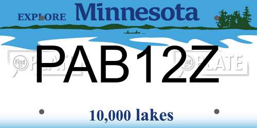 PAB12Z Minnesota License Plate
