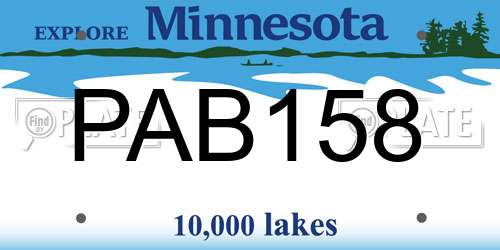 PAB158 Minnesota License Plate