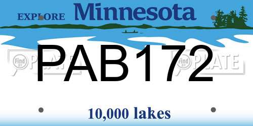 PAB172 Minnesota License Plate
