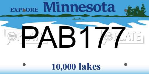 PAB177 Minnesota License Plate