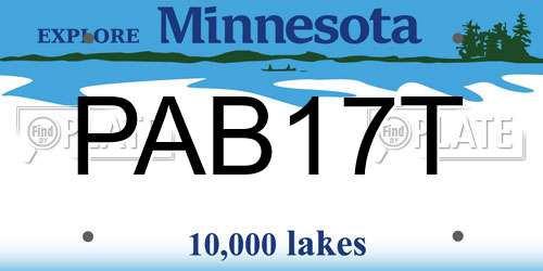 PAB17T Minnesota License Plate