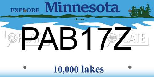 PAB17Z Minnesota License Plate