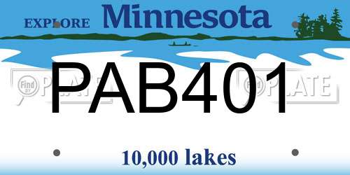PAB401 Minnesota License Plate