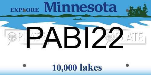 PABI22 Minnesota License Plate
