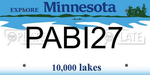 PABI27 Minnesota License Plate