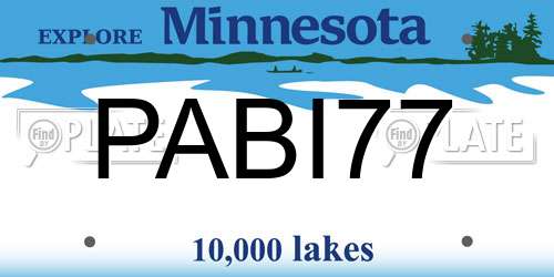 PABI77 Minnesota License Plate