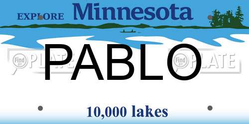 PABLO Minnesota License Plate