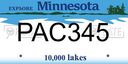 PAC345 Minnesota License Plate
