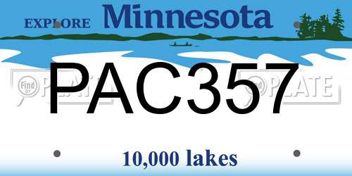 PAC357 Minnesota License Plate