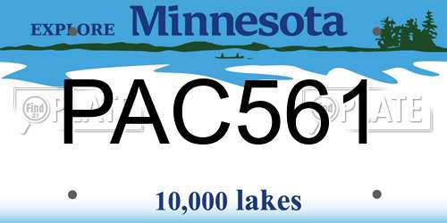 PAC561 Minnesota License Plate
