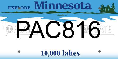 PAC816 Minnesota License Plate