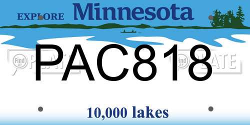 PAC818 Minnesota License Plate