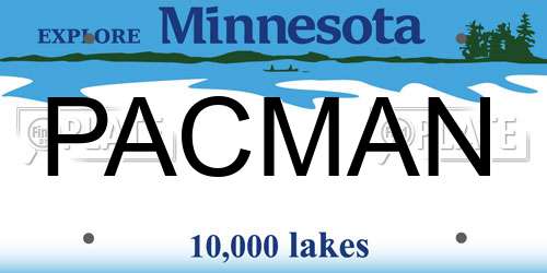 PACMAN Minnesota License Plate