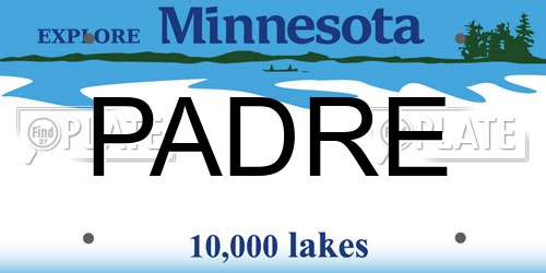 PADRE Minnesota License Plate