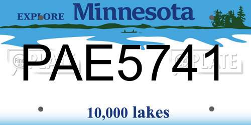 PAE5741 Minnesota License Plate