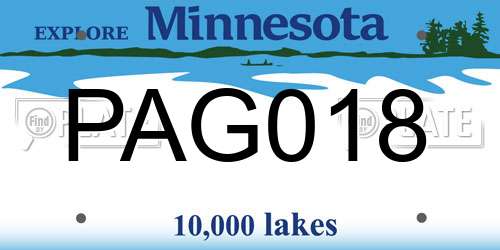 PAG018 Minnesota License Plate