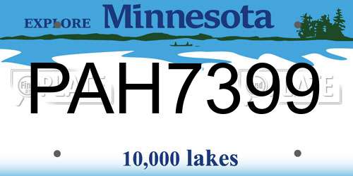 PAH7399 Minnesota License Plate