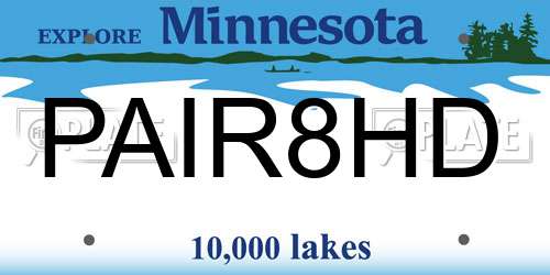 PAIR8HD Minnesota License Plate