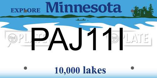 PAJ11I Minnesota License Plate