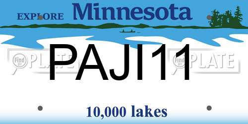 PAJI11 Minnesota License Plate