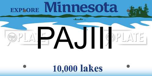 PAJIII Minnesota License Plate