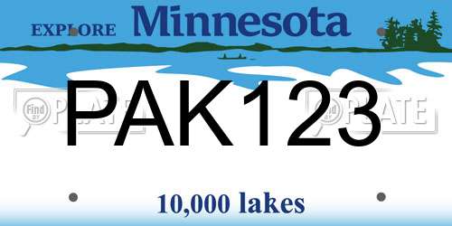 PAK123 Minnesota License Plate