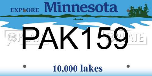 PAK159 Minnesota License Plate