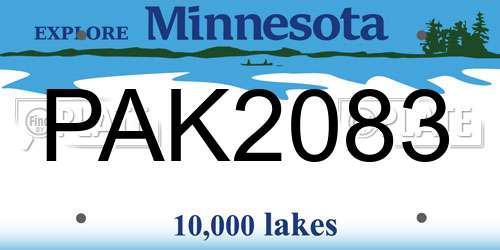 PAK2083 Minnesota License Plate