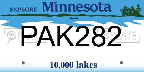 PAK282 Minnesota License Plate