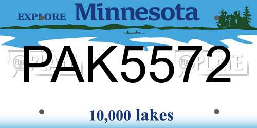 PAK5572 Minnesota License Plate
