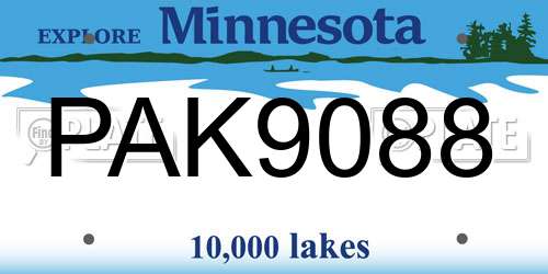PAK9088 Minnesota License Plate