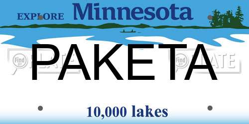 PAKETA Minnesota License Plate