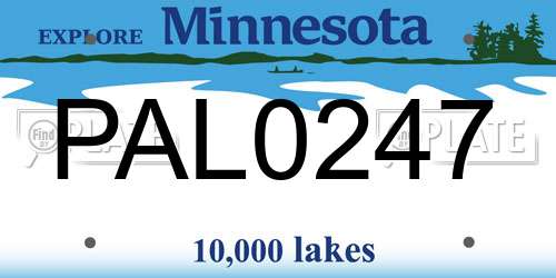PAL0247 Minnesota License Plate