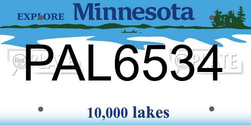 PAL6534 Minnesota License Plate