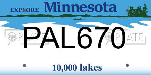 PAL670 Minnesota License Plate