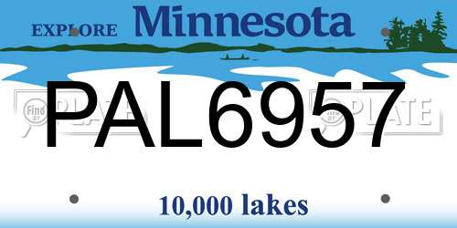 PAL6957 Minnesota License Plate