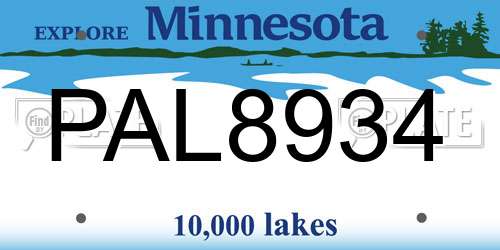 PAL8934 Minnesota License Plate