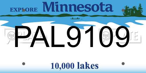 PAL9109 Minnesota License Plate