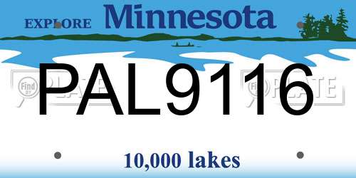 PAL9116 Minnesota License Plate