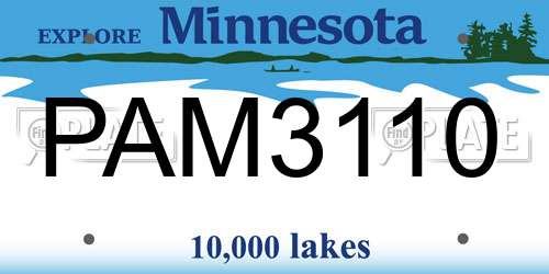 PAM3110 Minnesota License Plate