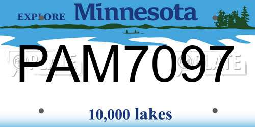 PAM7097 Minnesota License Plate