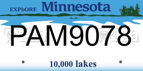 PAM9078 Minnesota License Plate