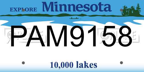 PAM9158 Minnesota License Plate