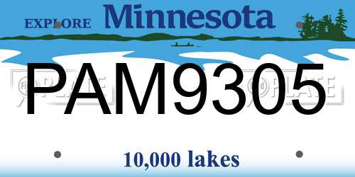 PAM9305 Minnesota License Plate