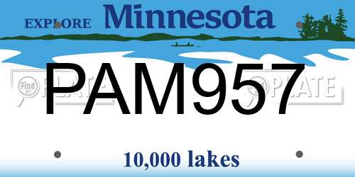 PAM957 Minnesota License Plate