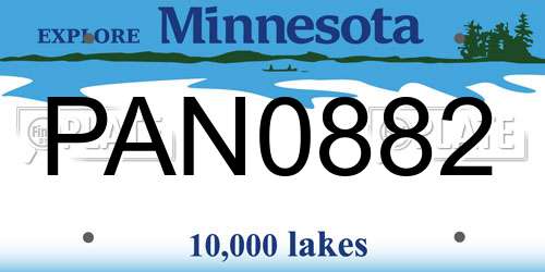 PAN0882 Minnesota License Plate