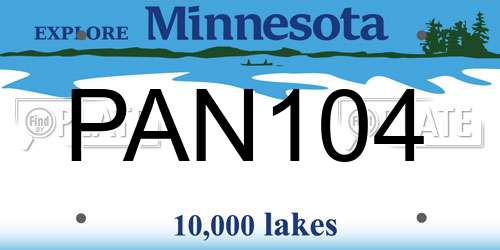 PAN104 Minnesota License Plate